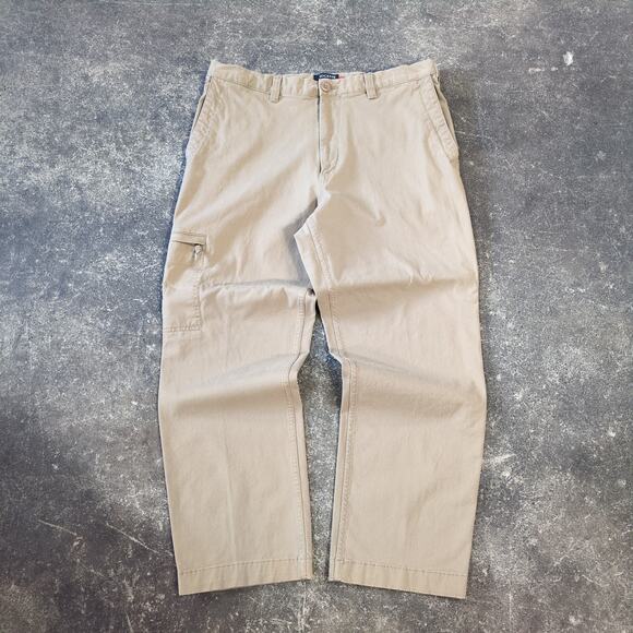 Dockers Cargo Pants Mens 34x29 Tan Straight Stretch Loose Chino Faded Preppy Y2K - Picture 1 of 11
